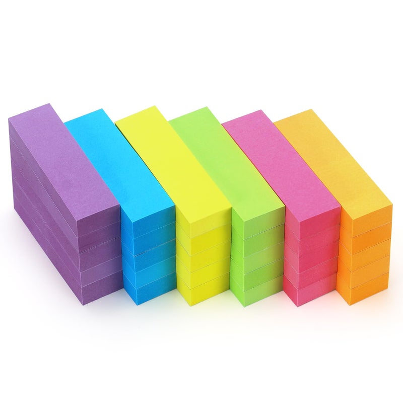 Eastern Wolf 30 Pads 0.6x2 Inch Sticky Notes Flags Tabs Page Markers 6 Bright Color Sticky Index Tabs Page Flags 80 Sheet/Pad - Image 1